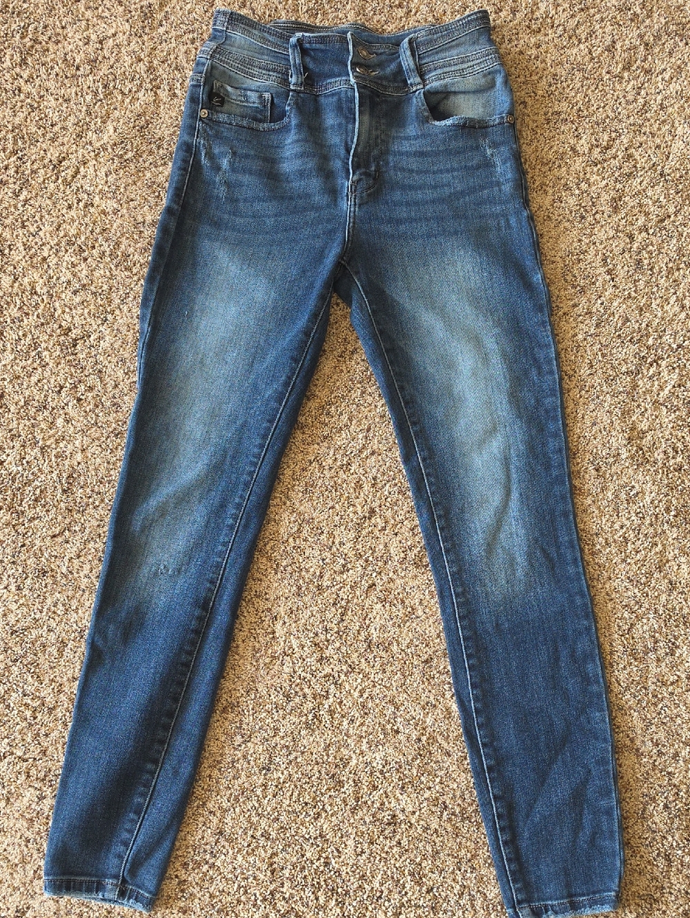 KanCan Women's Skinny Jeans in Washed Blue Denim